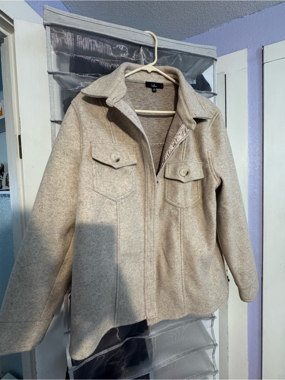Lulus Beige Wool-Blend Jacket